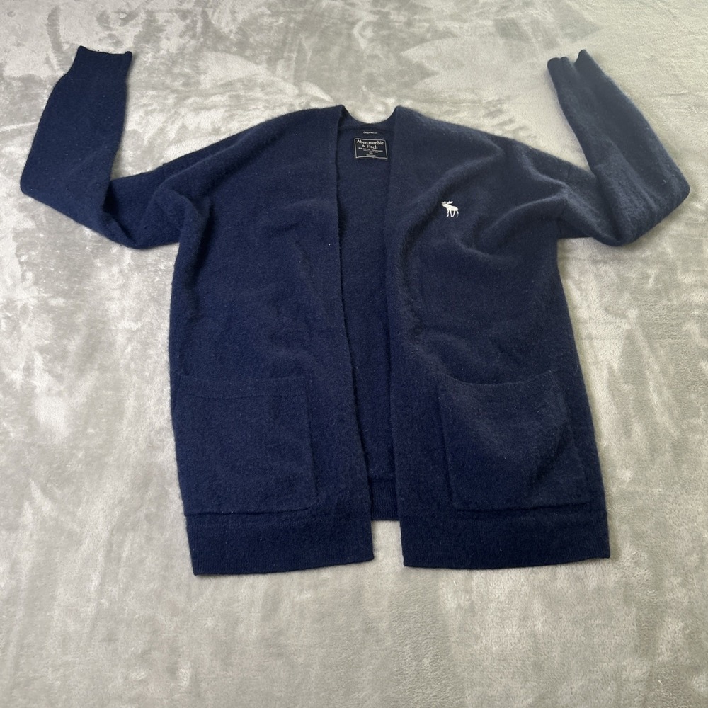 Abercrombie Fitch Sweater Womens XS Blue Cashmer Wrap Cardigan